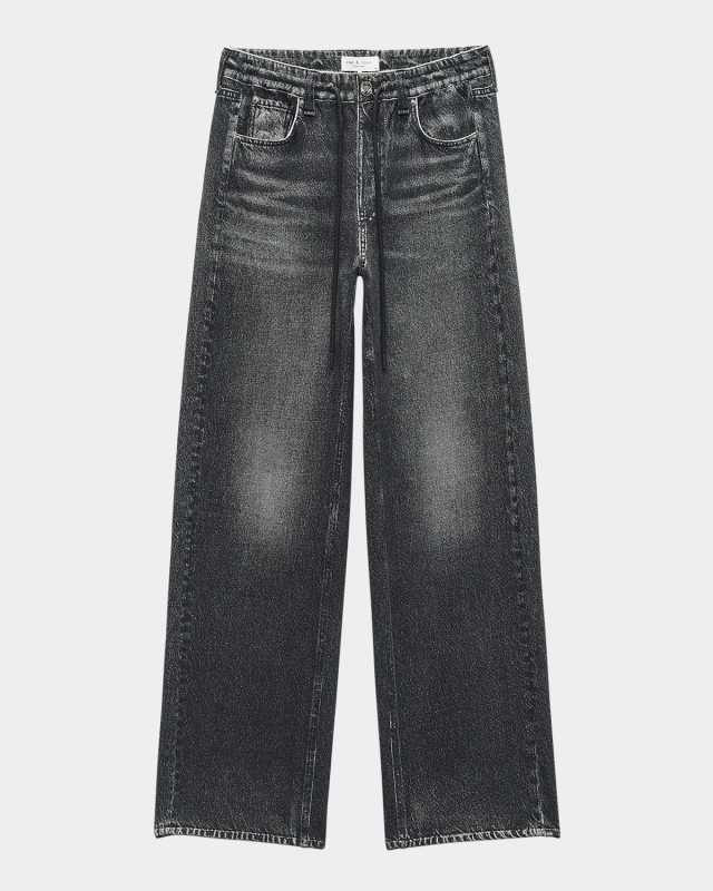 Miramar Terry Wide Drawstring Jeans